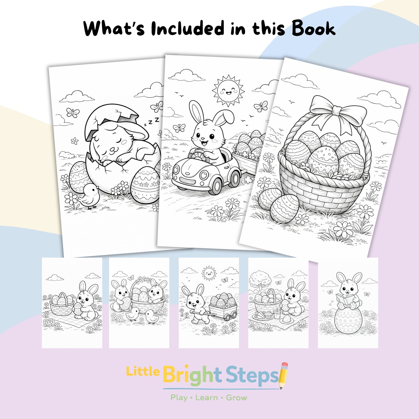 Printable Easter Coloring Book for Kids (Ages 2–5) – Instant Download PDF