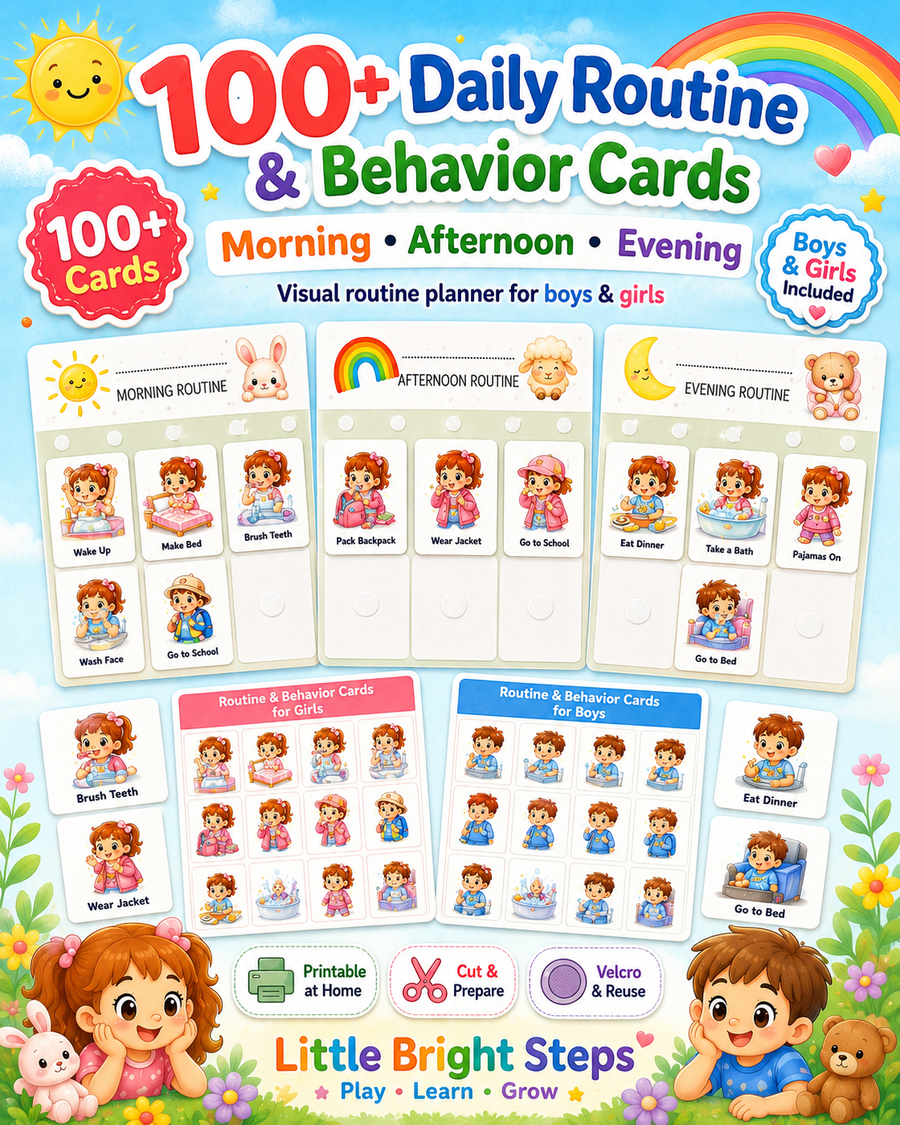 One hundred plus printable daily routine and behavior cards for kids