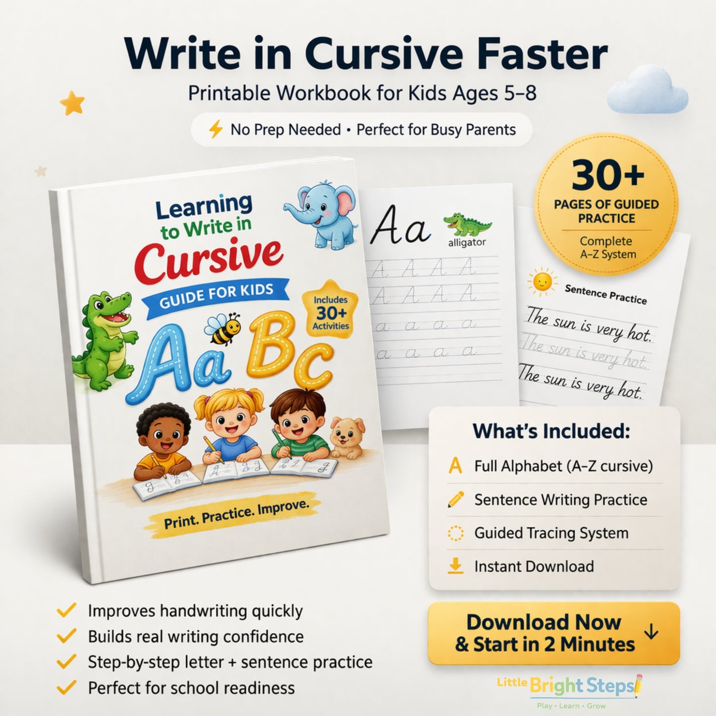 Help Your Child Master Cursive Writing Faster – Printable Cursive Writing System (Ages 5–8)