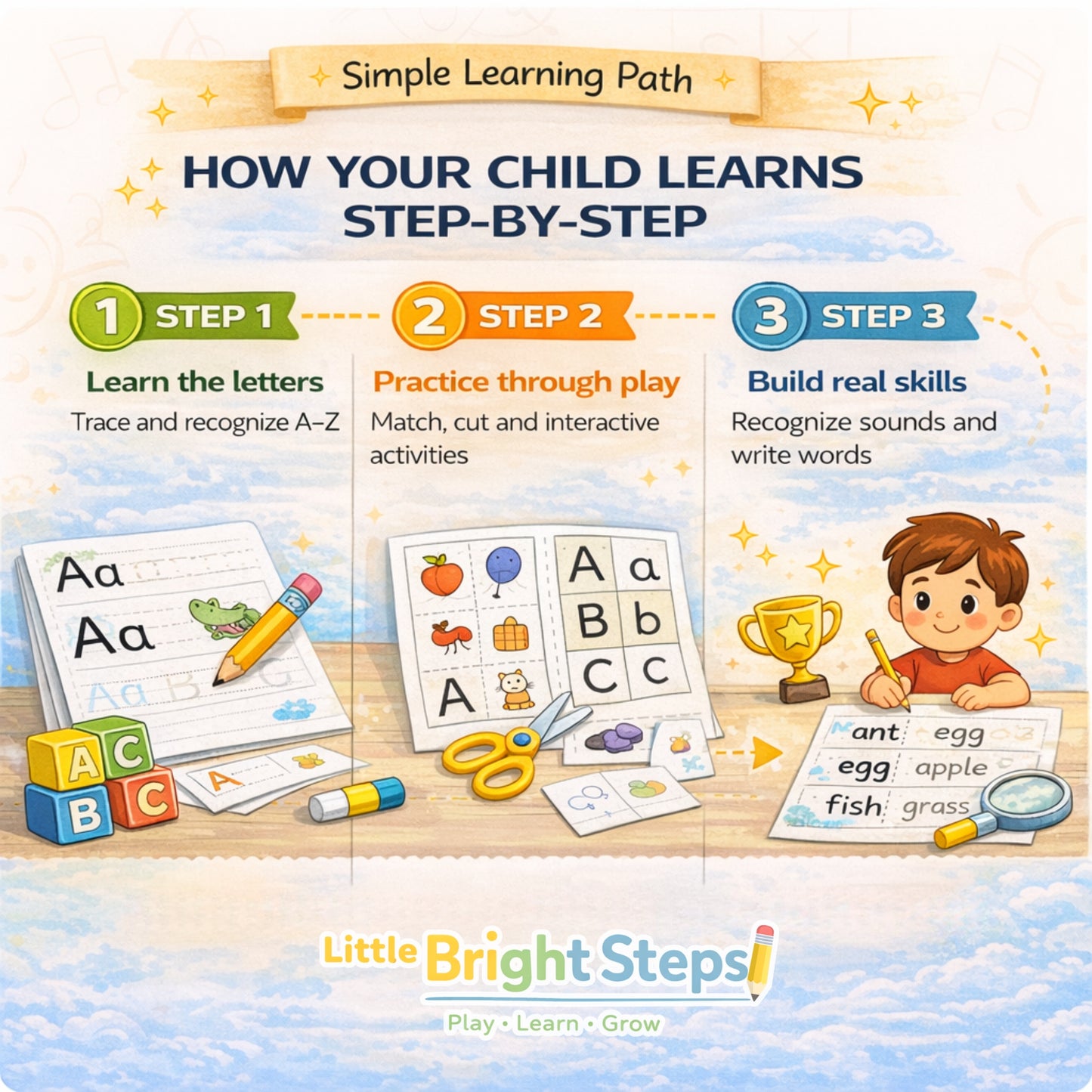 My First Alphabet Workbook for Kids (Ages 3–6) – 50+ Fun Learning Activities & Printable Worksheets