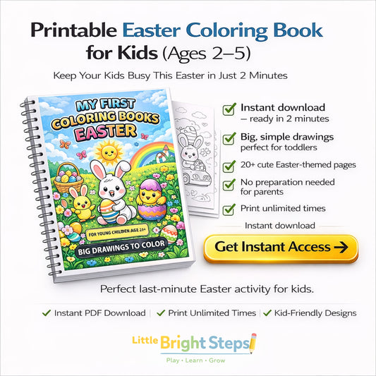Printable Easter Coloring Book for Kids (Ages 2–5) – Instant Download PDF