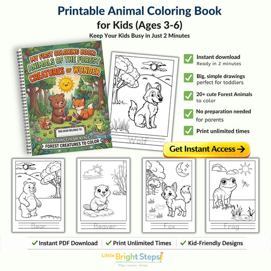 My First Forest Animals Coloring Book for Kids (Ages 3-6) – Cute Woodland Creatures & Easy Coloring Fun