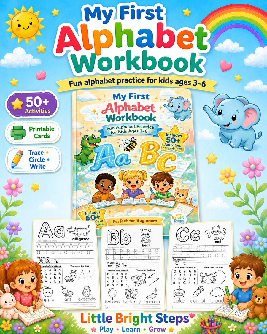 My First Alphabet Workbook printable alphabet practice for kids ages three to six