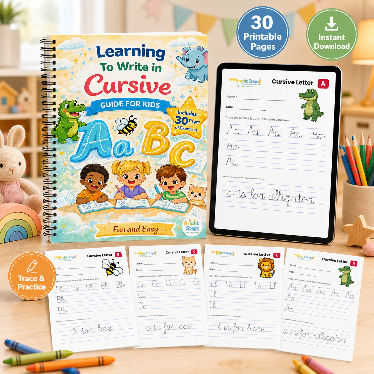 Printable cursive writing add-on workbook