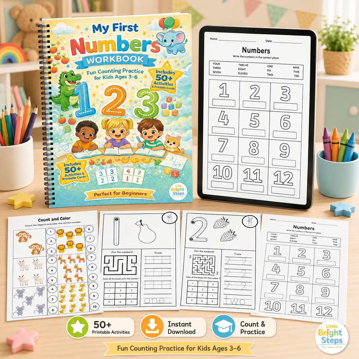 Printable numbers workbook add-on